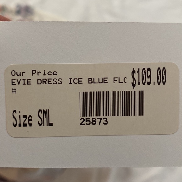 Evie Ice Blue and Pink Flower A-Line Dress Size Small - Picture 3 of 3